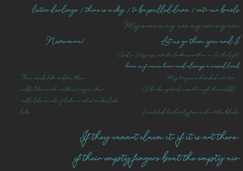 Background image of handwritten poetry lines.